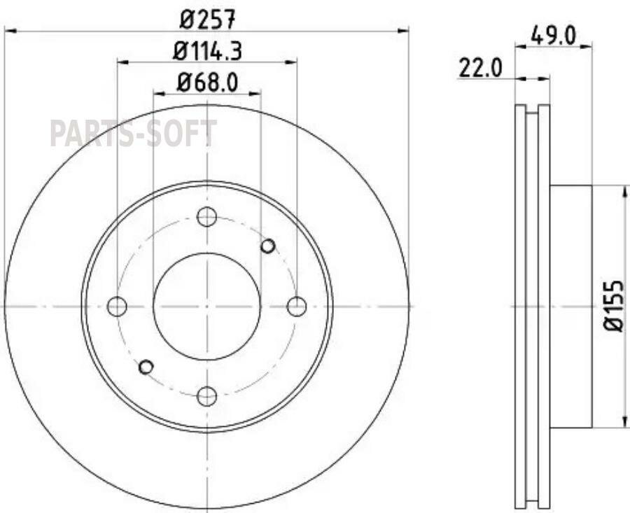 MINTEX MDC584 Заменено на xmi-MDC584C Диск тормозной передн. G20 200 SX (S13) 240 SX (S13) ALMERA Mk II (N16) ALME