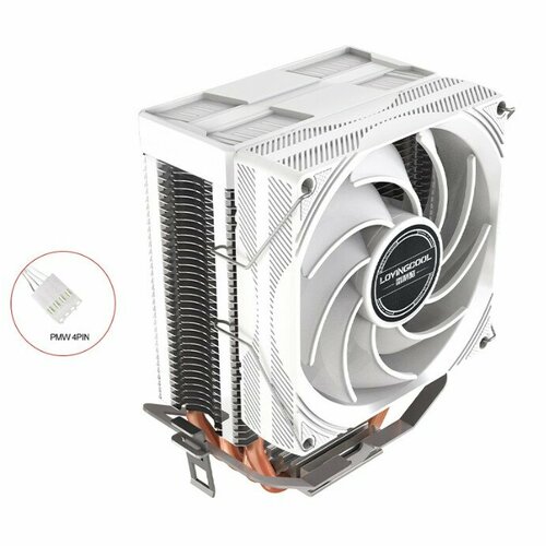 Кулер для процессора башенный 4PIN PWM (4 трубки) 90 мм без подсветки