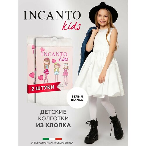 фото Колготки incanto школа 2024, 100 den, 2 шт., размер 116-122, белый