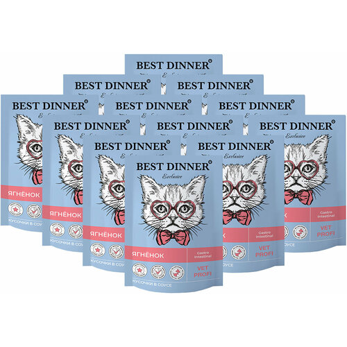 BEST DINNER EXCLUSIVE VET PROFI GASTRO INTESTINAL для взр кош при заб жкт с ягн в соу пауч 85 гр NEW 85 гр х 12 шт