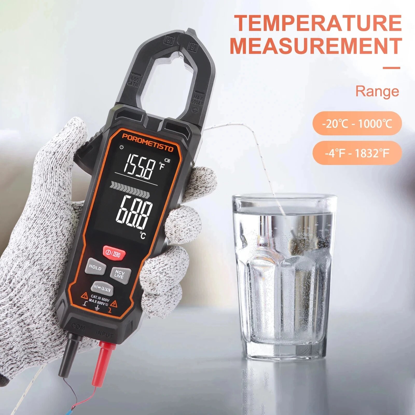 Изображение Цифровые токоизмерительные клещи TELEHILL POROMETISTO-CM01 600A, POROMETISTO-CM01