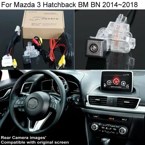 Для Mazda 3 Mazda3 Axela хэтчбек BM BN 2014 2015 2016 2017 2018 OEM экран совместимый HD Автомобильная резервная камера заднего вида 6 В 1622₽