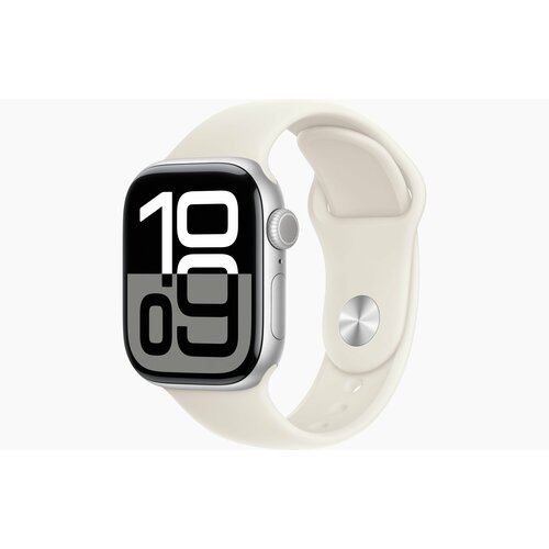 Умные часы smart Watch Series 10 46 мм GPS, M-L Silver Aluminum Case, Starlight Sport Band