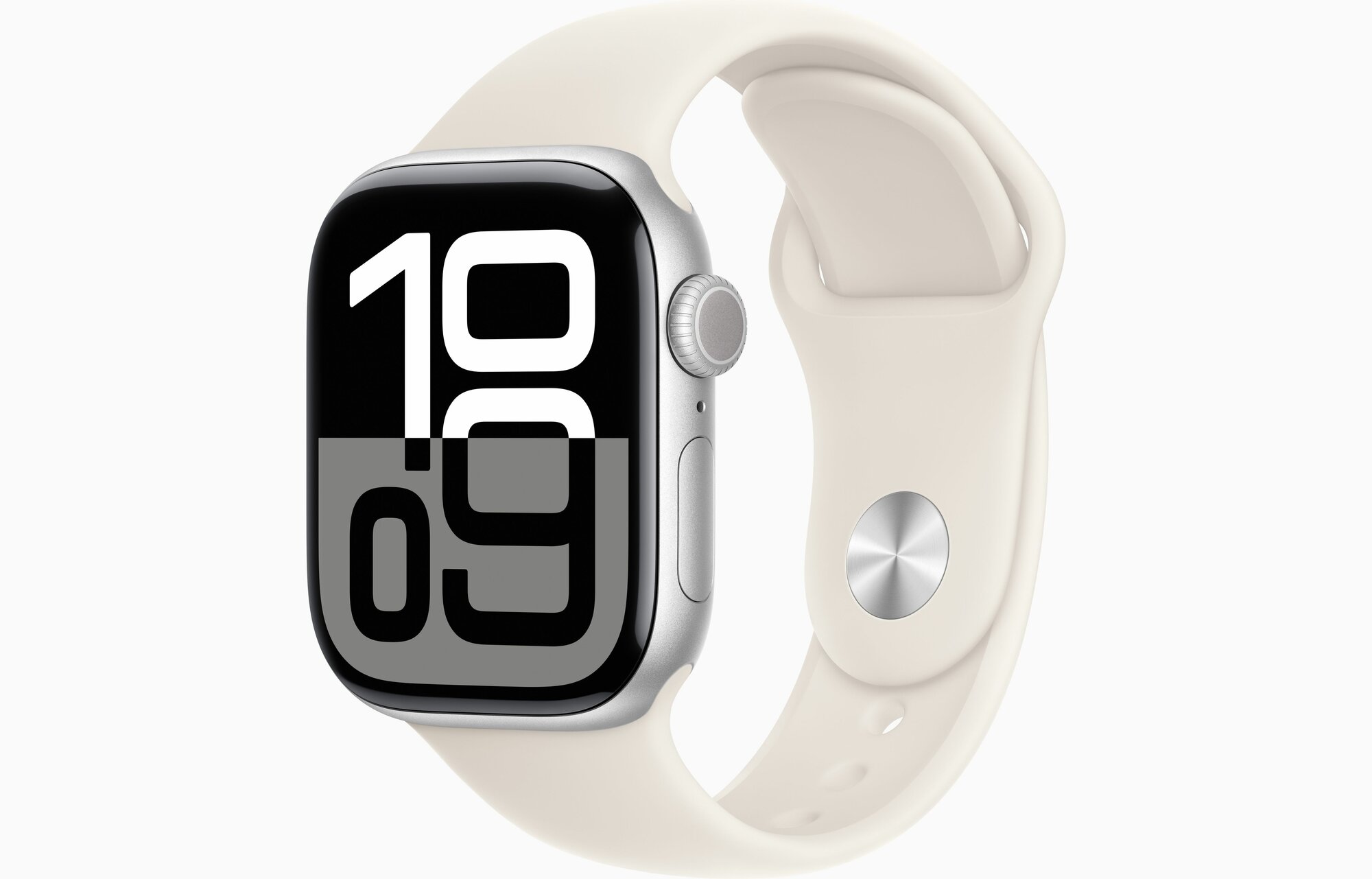Умные часы Apple Watch Series 10 46 мм GPS, S-M Silver Aluminum Case, Starlight Sport Band