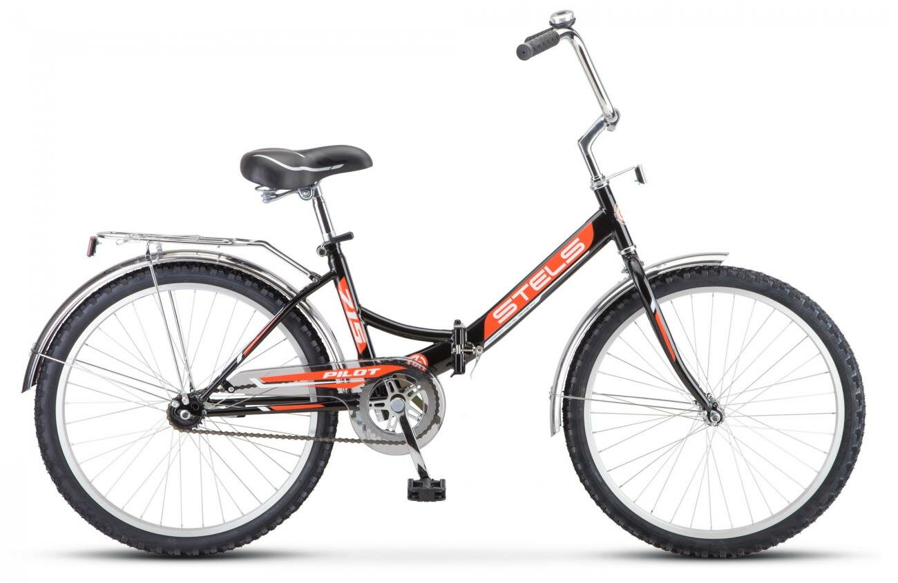 Велосипед складной STELS Pilot-715 Z010 2021, 24", черный/красный