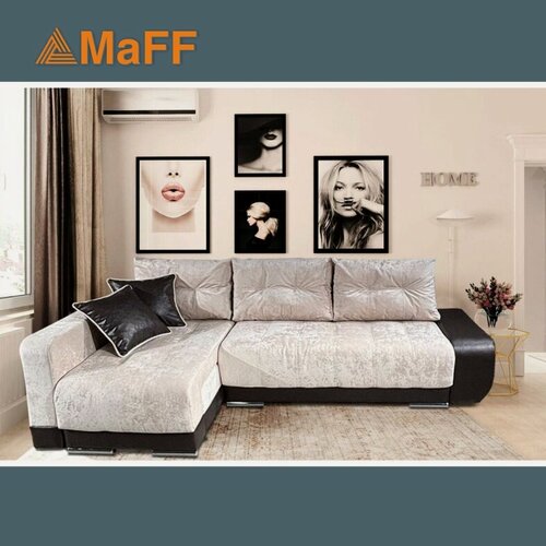 Изображение товара Диван, Диван-кровать Олимп-3 угловой, бежевый, механизм еврокнижка, правый угол 237х140х82 см