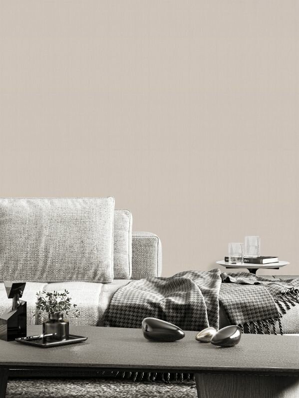 Обои винил горячего тиснения моющиеся на флизелиновой основе Marvig Хлопок 1.06м х 10.05м под ткань цвет бежевый 00104313