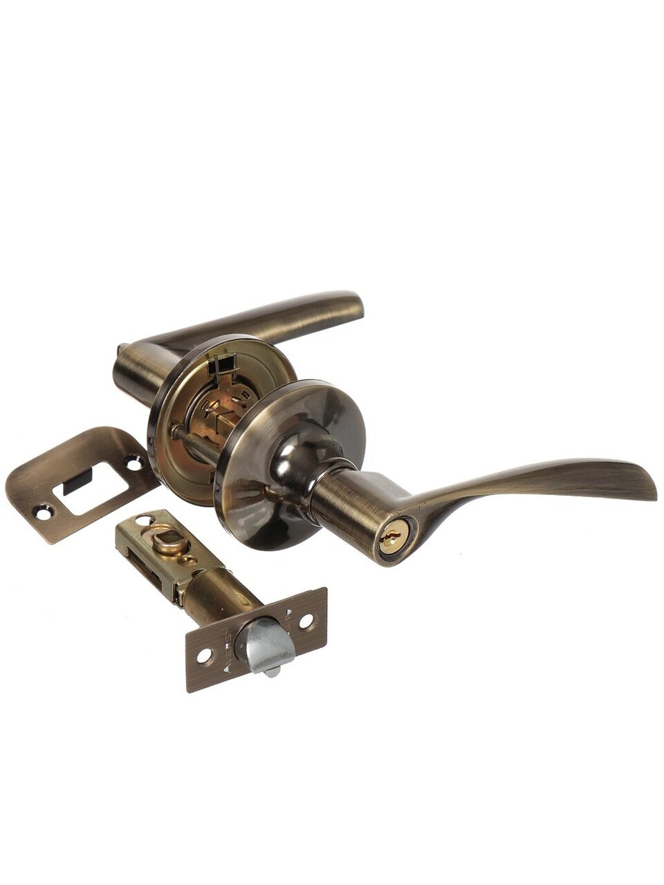 Дверная ручка-защелка Avers 8023-01-AB бронза ключ/фиксатор 2 шт ЦАМ