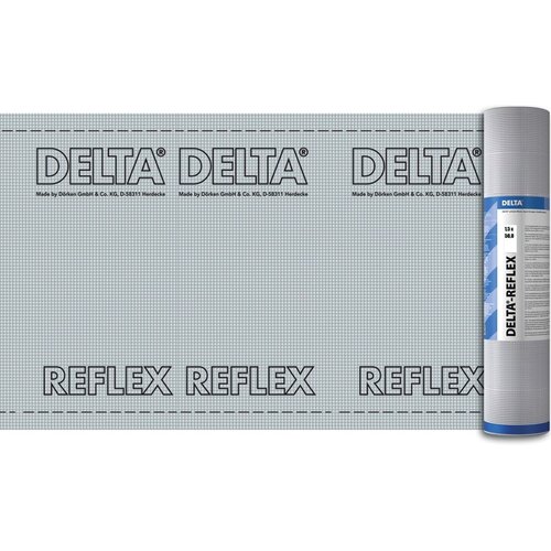 пленка dorken с алюминиевым рефлексным слоем для кровли delta reflex 50х1 5 м 180г м2 Отражающая пароизоляция DELTA-REFLEX 1,5х50м