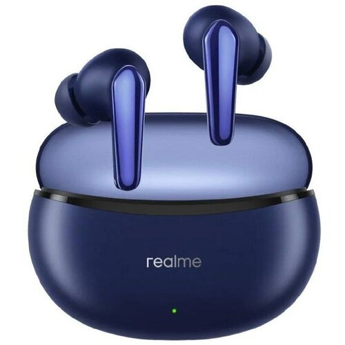 Наушники REALME, Bluetooth, внутриканальные, встроенный микрофон, синего цвета