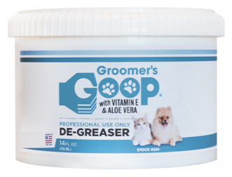 Обезжиривающая паста для шерсти собак и кошек Groomer's GOOP De-Greaser с витамином Е и Алоэ Вера для удаления жира и пятен с шерсти, 396 мл - фотография № 1