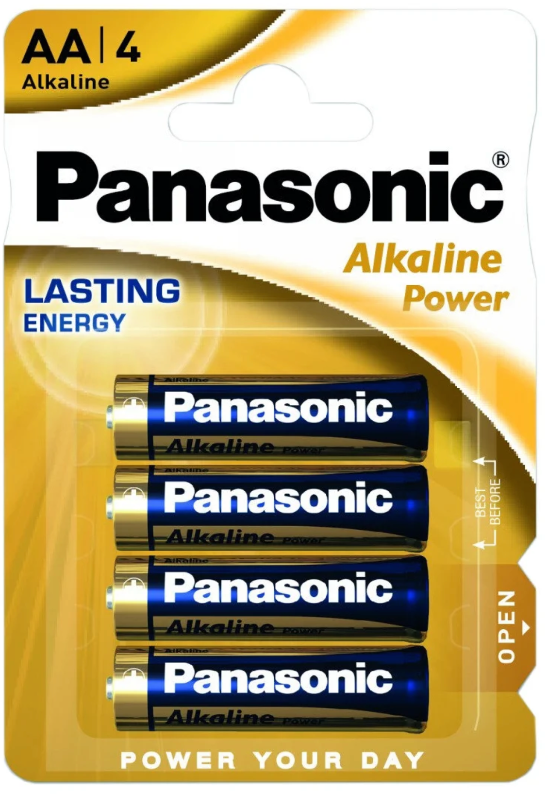 Панасоник / Panasonic - Батарейки пальчиковые солевые Alkaline Power Lasting Energy LR6 AA 4 шт