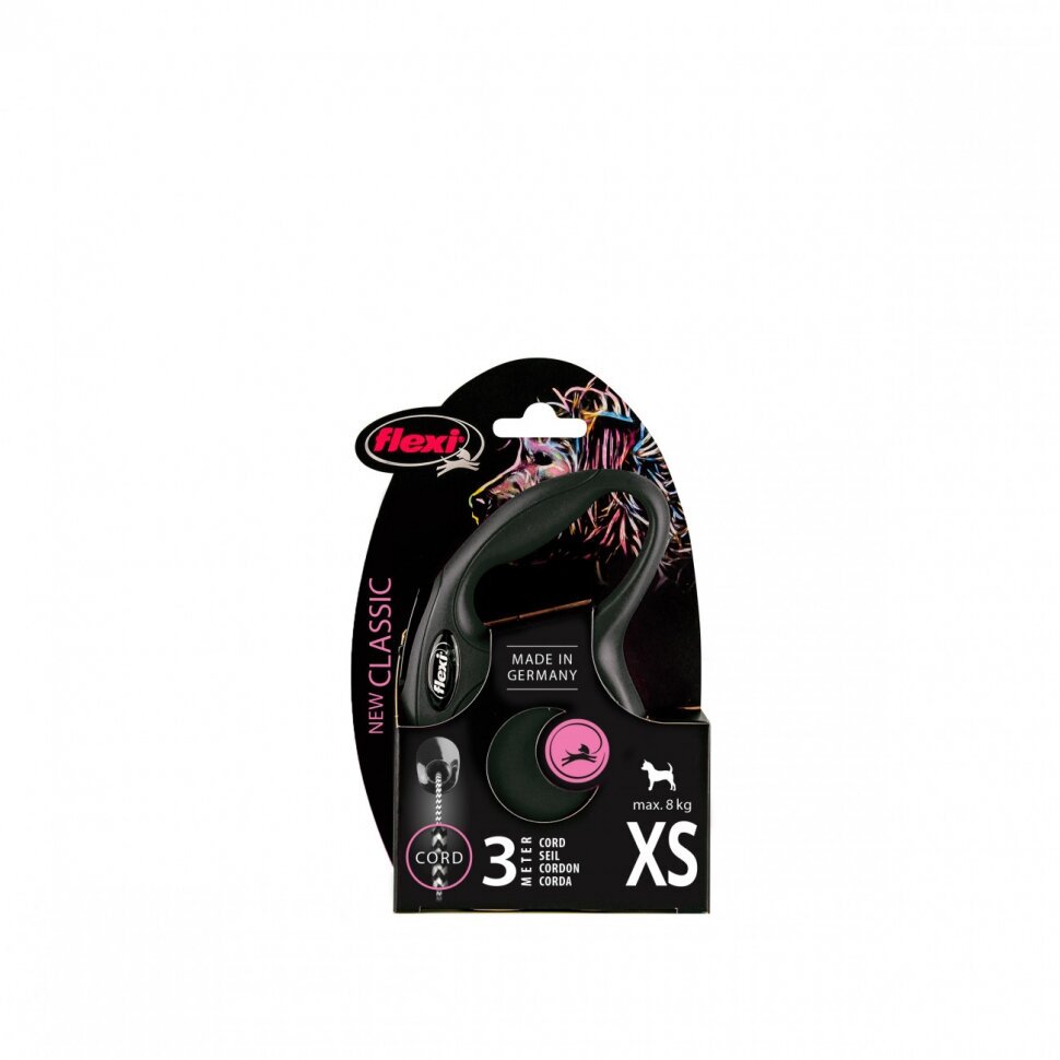 Рулетка для собак Flexi New Classic XS, до 8 кг, цвет: черный, 3м - фото №9