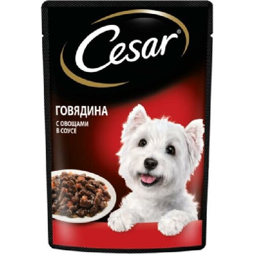 Cesar Паучи для взрослых собак с говядиной и овощами в соусе 85г 10222809 0,085 кг 43487 (31 шт)