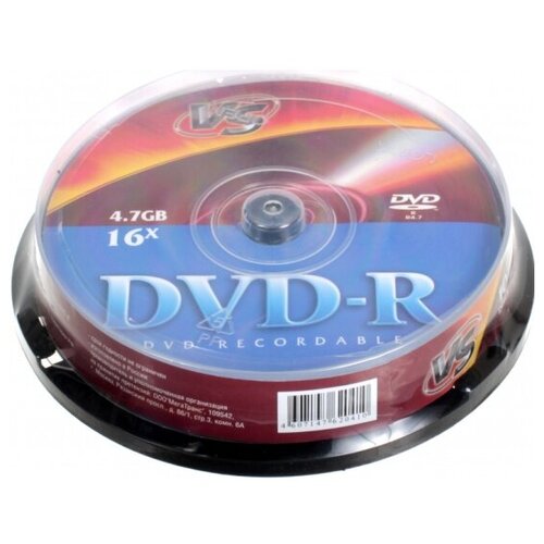 Диск VS DVD-R 4,7 GB 16x CB/10 диск vs dvd r 4 7 gb 16x shrink 10