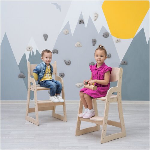 Детский растущий стул ВУД /Растущий стул ортопедический/Детский деревянный стул/Деревянный стул