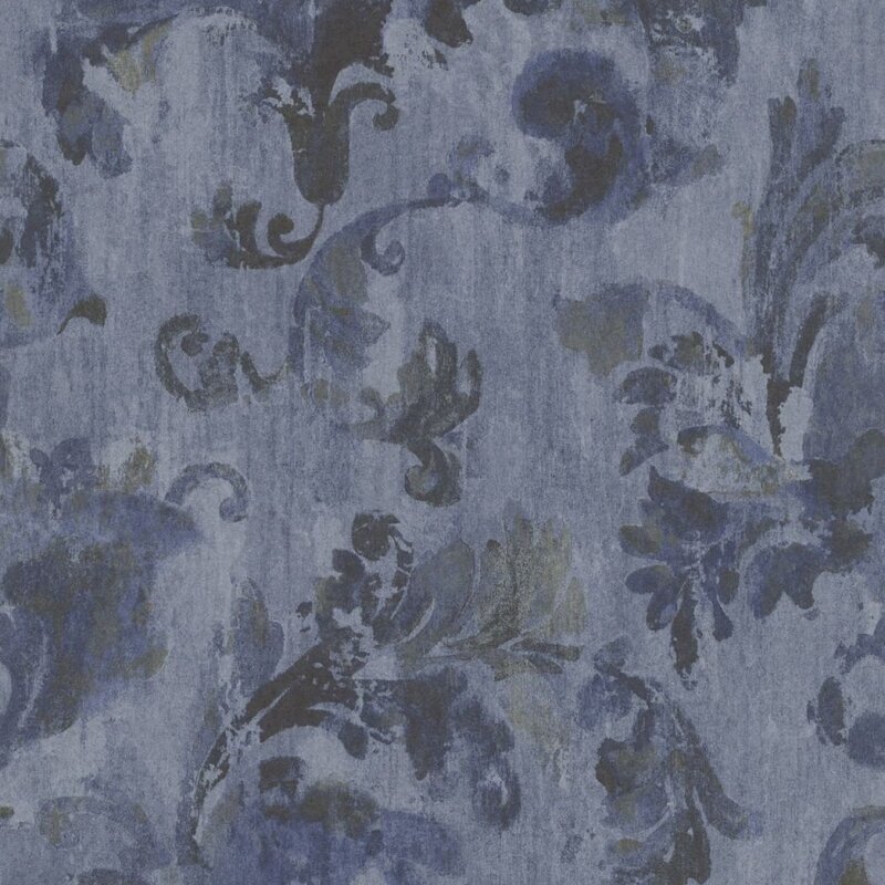 Обои Rasch Textil Elegance 0.53 x 10.05 227009 на флизелиновой основе, цвет синий, рисунок абстракция