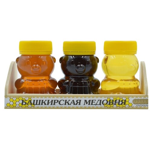 фото Производственный центр башкирский мед / медовый набор "3 медведя" 0,14 кг х3 шт башкирская медовня