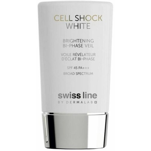 Swiss Line Cell Shock White Двухфазная солнцезащитная эмульсия для лица с эффектом сияния spf 45 45 мл восстанавливающая сыворотка для лица swiss line cell shock 30 мл