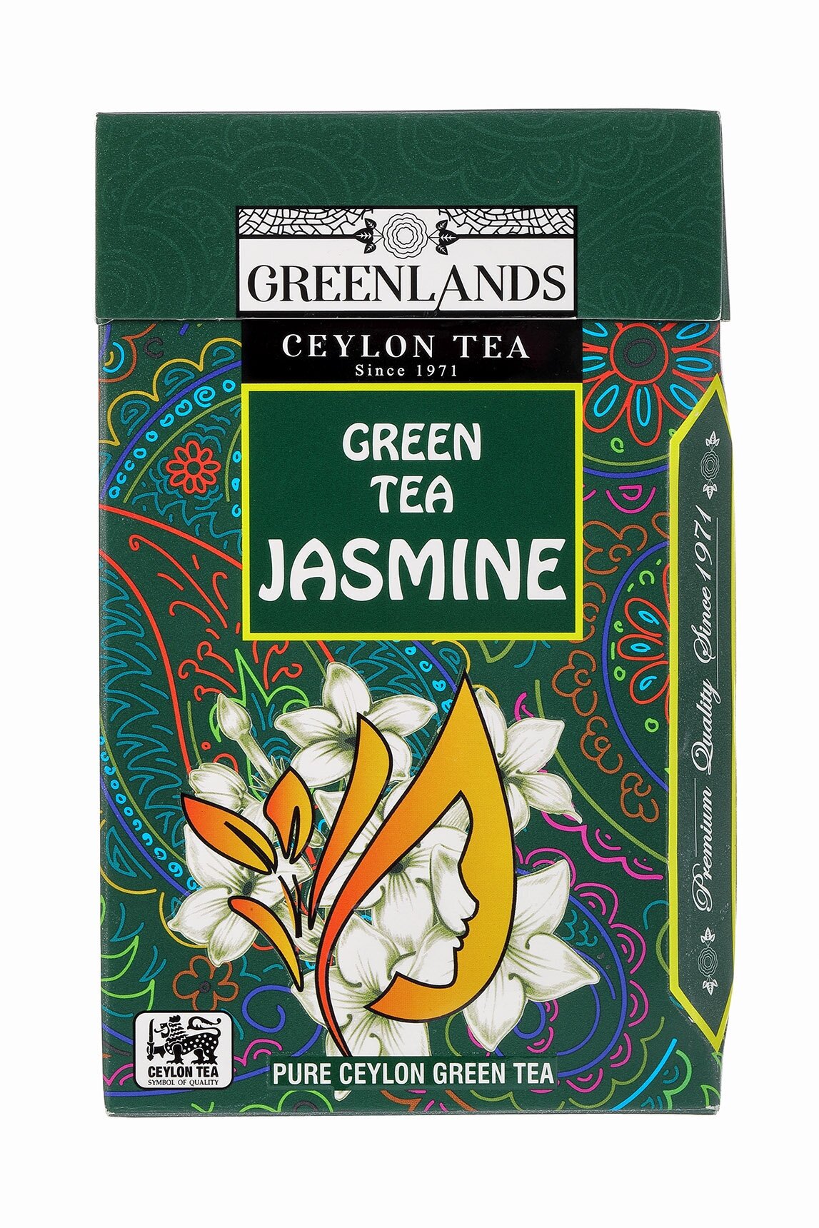 Премиальный зеленый чай со вкусом жасмина GREEN TEA WITH JASMINE FLOWERS 100г (весовой) GREENLADS