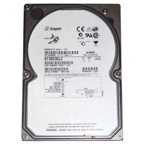 Жесткий диск Seagate ST39236LC 92Gb 7200 U160SCSI 35 HDD 1656500₽
