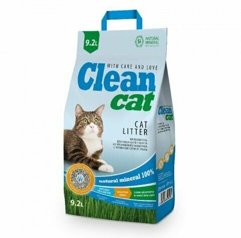 Clean Cat Наполнитель впитывающий кремниевый аромат свежей травы