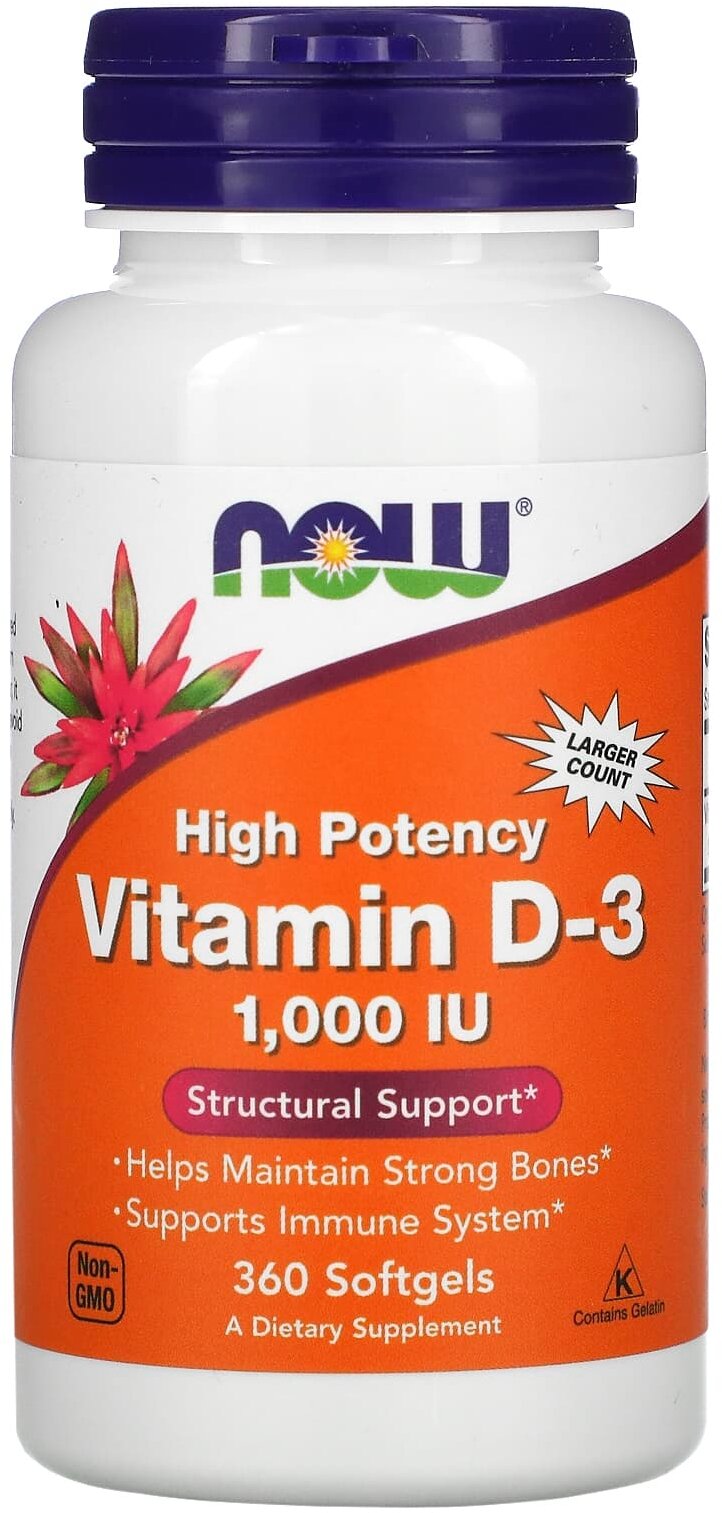 Vitamin D3, 1000 ME, 360 шт.