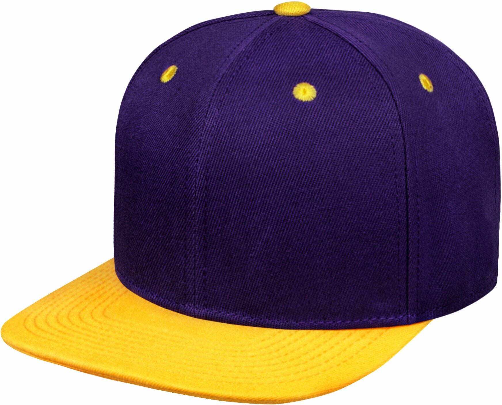 Бейсболка / Street Caps / 004-6-2-017-025A Шестипанельная двухцветная акриловая / фиолетовый с жёлтым козырьком