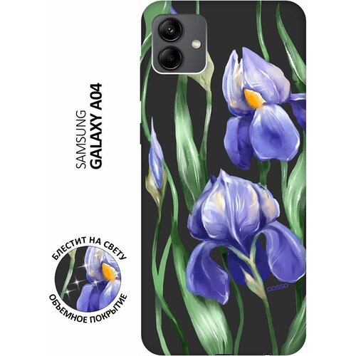 Матовый Soft Touch силиконовый чехол на Samsung Galaxy A04, Самсунг А04 с 3D принтом Amazing Irises черный матовый soft touch силиконовый чехол на samsung galaxy a04 самсунг а04 с 3d принтом tigers черный