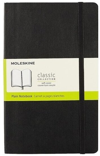 Блокнот Moleskine CLASSIC SOFT QP618 Large 130х210мм 192стр. нелинованный мягкая обложка черный