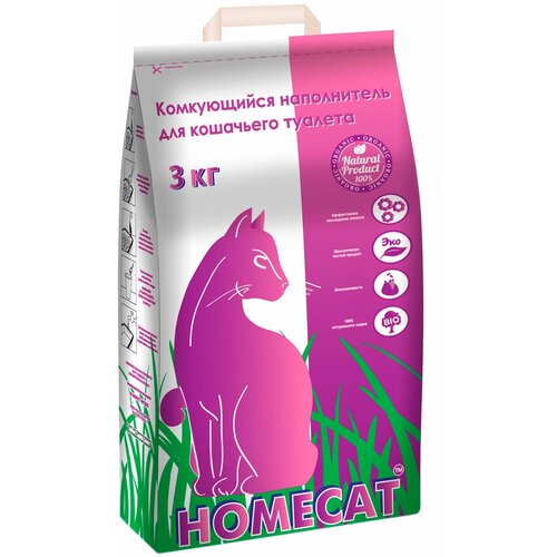 HOMECAT – Хоумкэт наполнитель комкующийся для туалета кошек (3 кг х 4 шт)