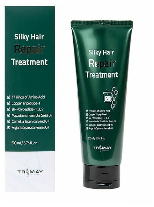 Слабокислотный восстанавливающий бальзам с пептидами Trimay Silky Hair Repair Treatment 200мл