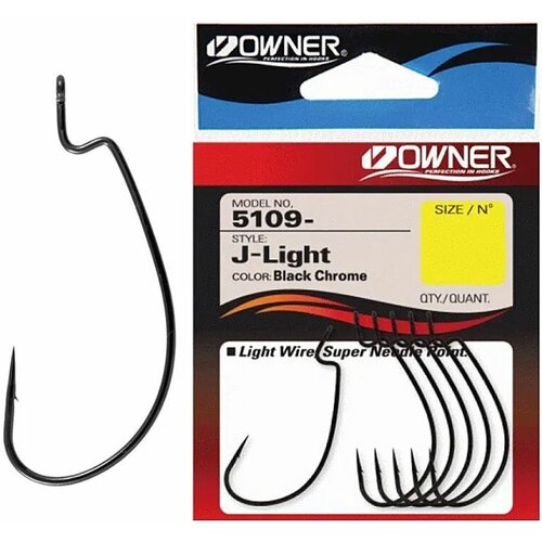 Крючки OWNER 5109-101 J - Light Worm Hook BC Офсетник №1 6шт