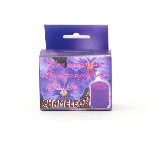 новый год_свечи chameleon_свечи-столбик аромат.выс.6см.,д.4см,2шт._фиалка 9A8007002