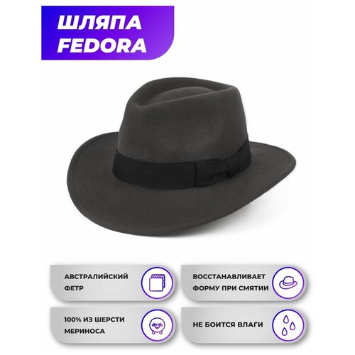 Серая шляпа Australian Fedora