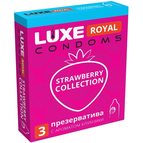 Презервативы LUXE ROYAL STRAWBERRY COLLECTION гладкие с ароматом клубники гладкие презервативы luxe royal cherry collection с ароматом вишни 3 упаковки 9 шт