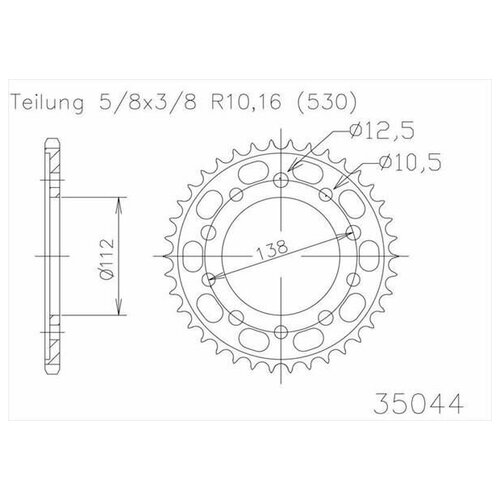 Звезда ведомая ESJOT 50-35044 43 зуба, кросс JTR302.43