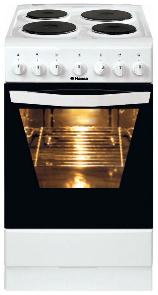 Электрическая плита HANSA , эмаль, металлическая крышка, белый - фото №15