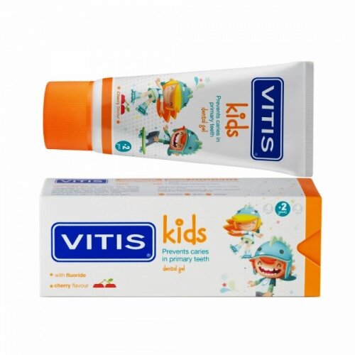 Паста-гель зубная Vitis Kids 2+ вкус вишня 50 мл DENTAID S.L. - фото №4