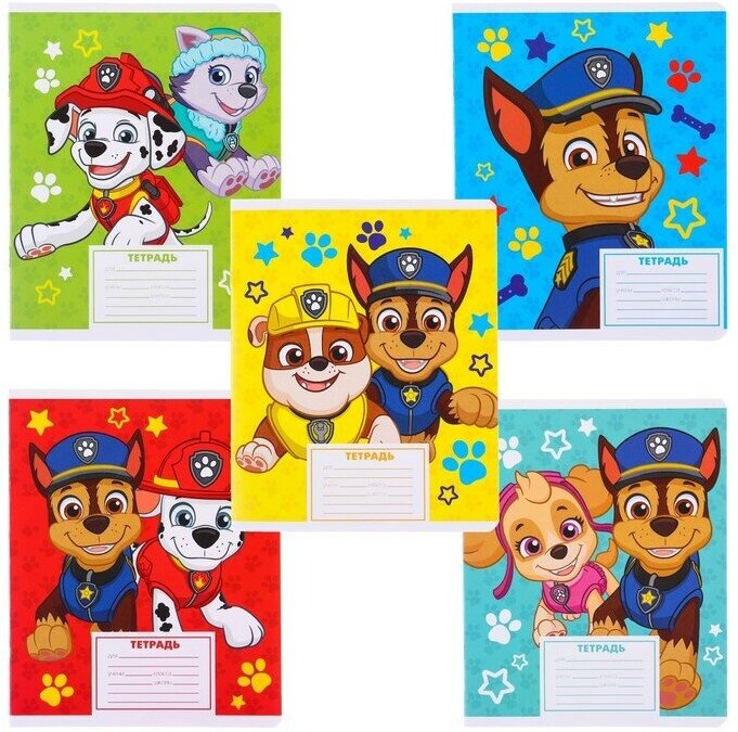 Paw Patrol Комплект тетрадей из 10 шт "Щенячий патруль", 12 листов, в линейку, обл мел карт