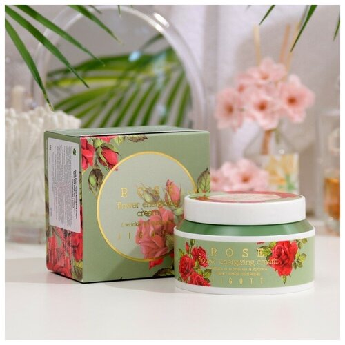 Крем для лица Jigott с экстрактом розы Rose Flower Energizing Cream, 00 мл 1 шт уход за лицом jigott крем для лица роза rose flower energizing cream