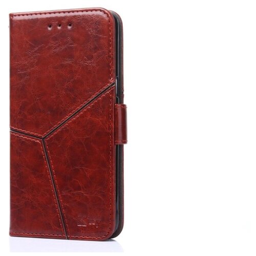 фото Чехол-книжка mypads для nokia 6 прошитый по контуру с необычным геометрическим швом красный кирпичный