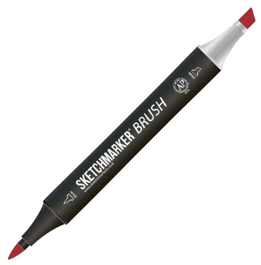 Маркер Sketchmarker Brush двухсторонний на спирт. основе цв. R110 Кровавый красный