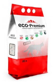 Наполнитель ECO Premium Тутти-фрутти комкующийся древесный 7.6кг/20л