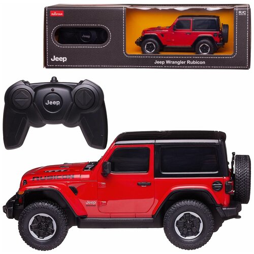 Машина Rastar РУ 1:24 Jeep Wrangler Rubicon Красная 79500-R машинка rastar jeep wrangler rubicon muddu version 79500 4 1 24 21 см красный черный