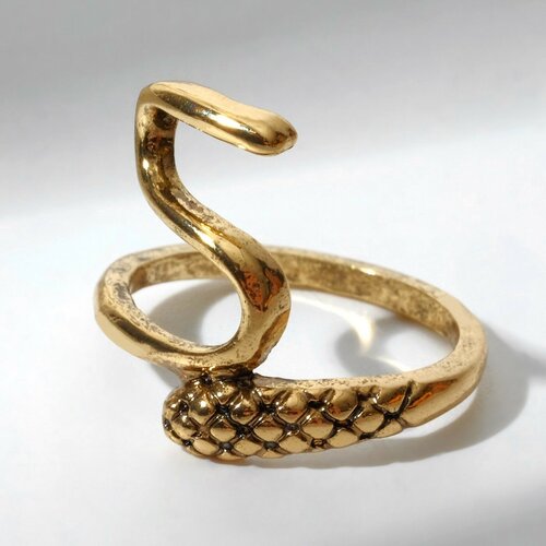 кольцо змейка маленькая цвет чернёное золото безразмерное Кольцо, золотой
