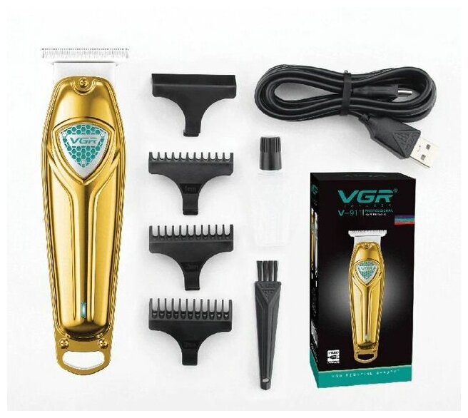 Триммер для бороды, усов, волос, триммер для волос VGR VGR V-911, золотой