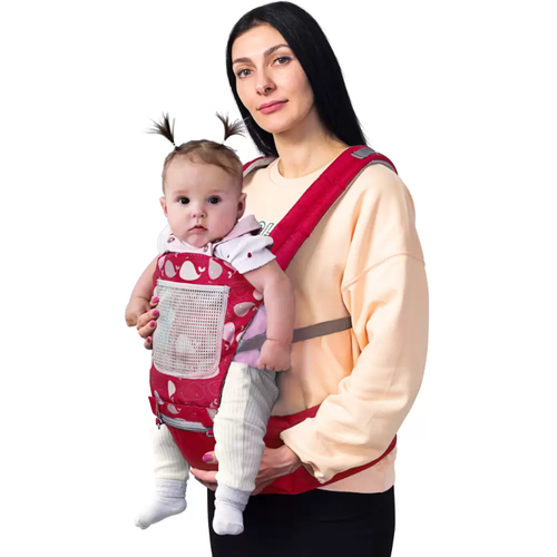 Эргономичный рюкзак-кенгуру/эргорюкзак-слинг для переноски детей/красный