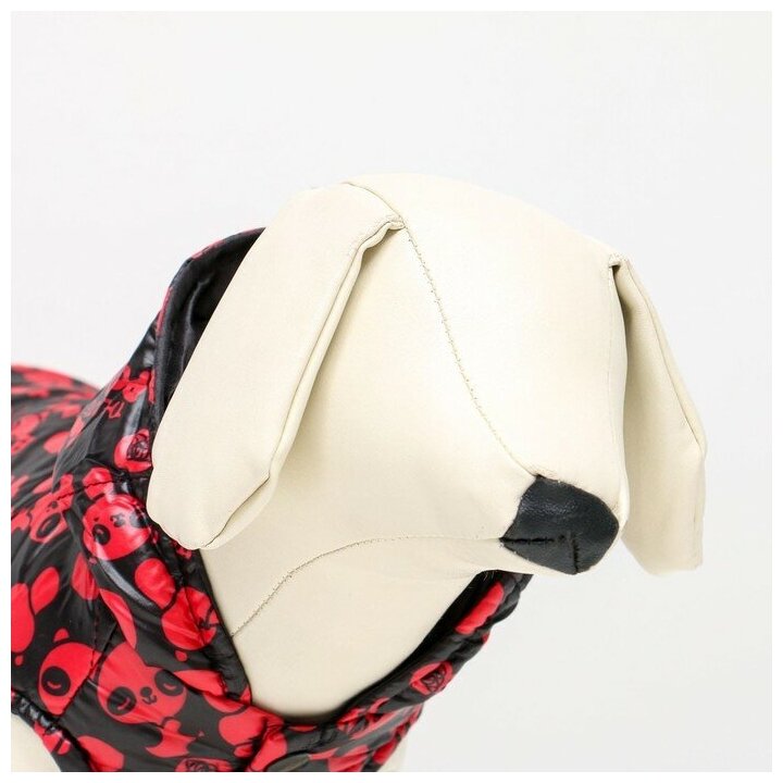 Курточка для собак "Пятнашки", размер 3 (ДС 28,ОШ 30, ОГ 42 см), красная - фотография № 6