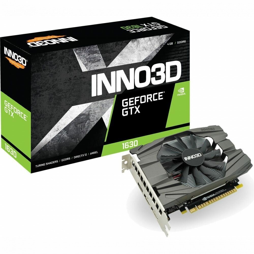 Видеокарта Inno3D GeForce GTX1630 COMPACT 4G GDDR6 64bit HDMI 2xDP N16301-04D6-1177VA19